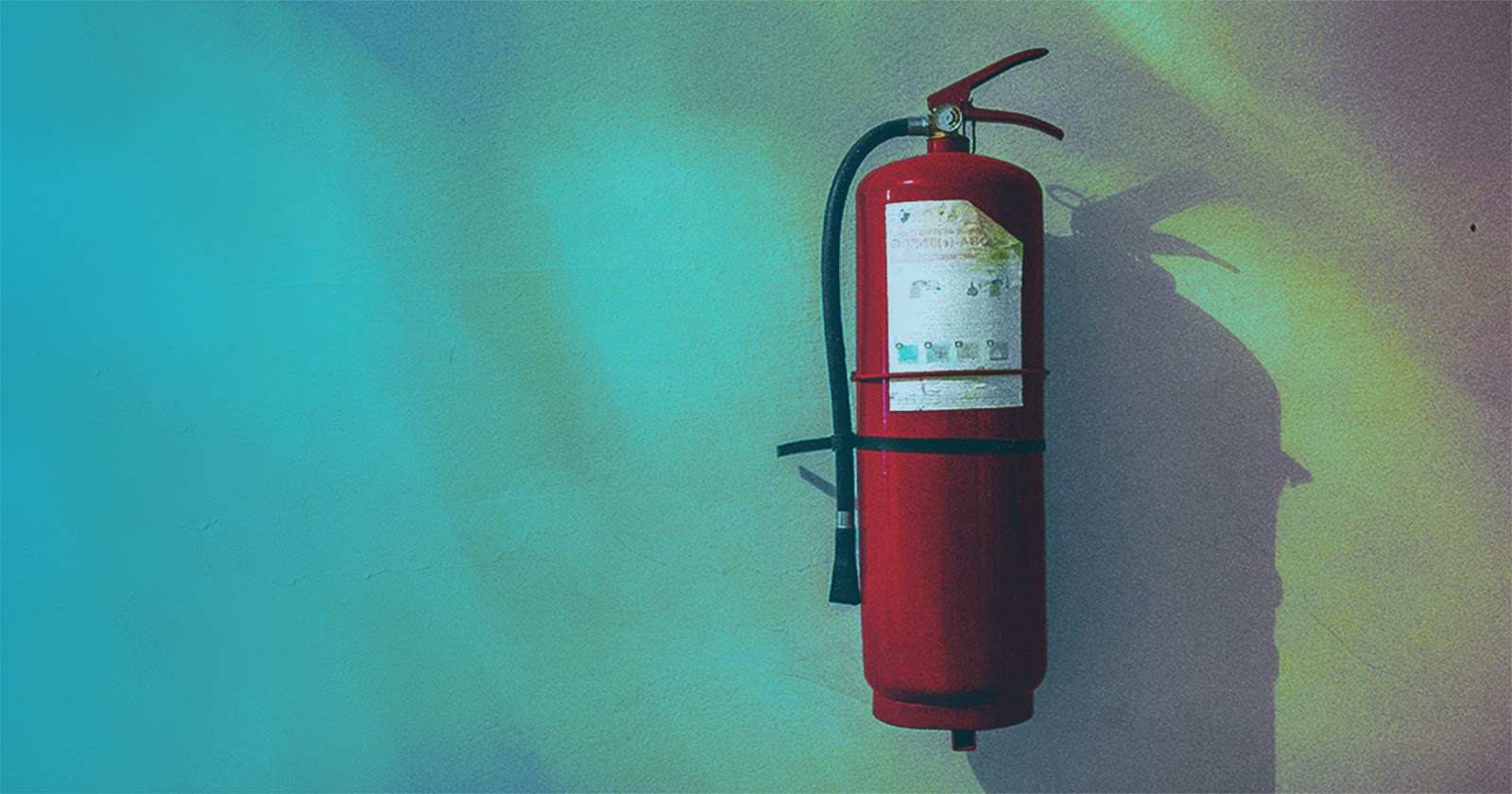 Fire extinguisher on wall