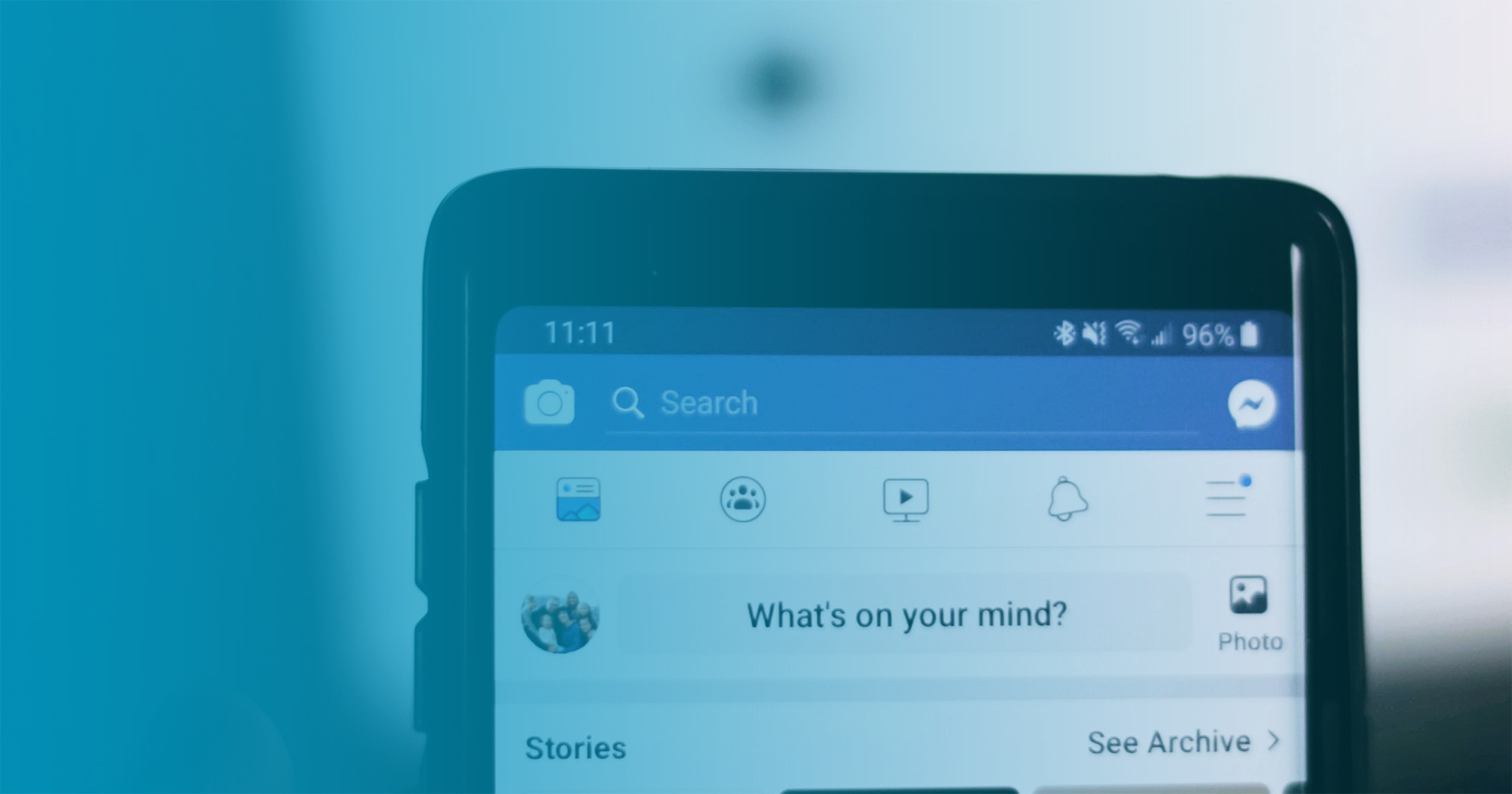 Phone with facebook app opened