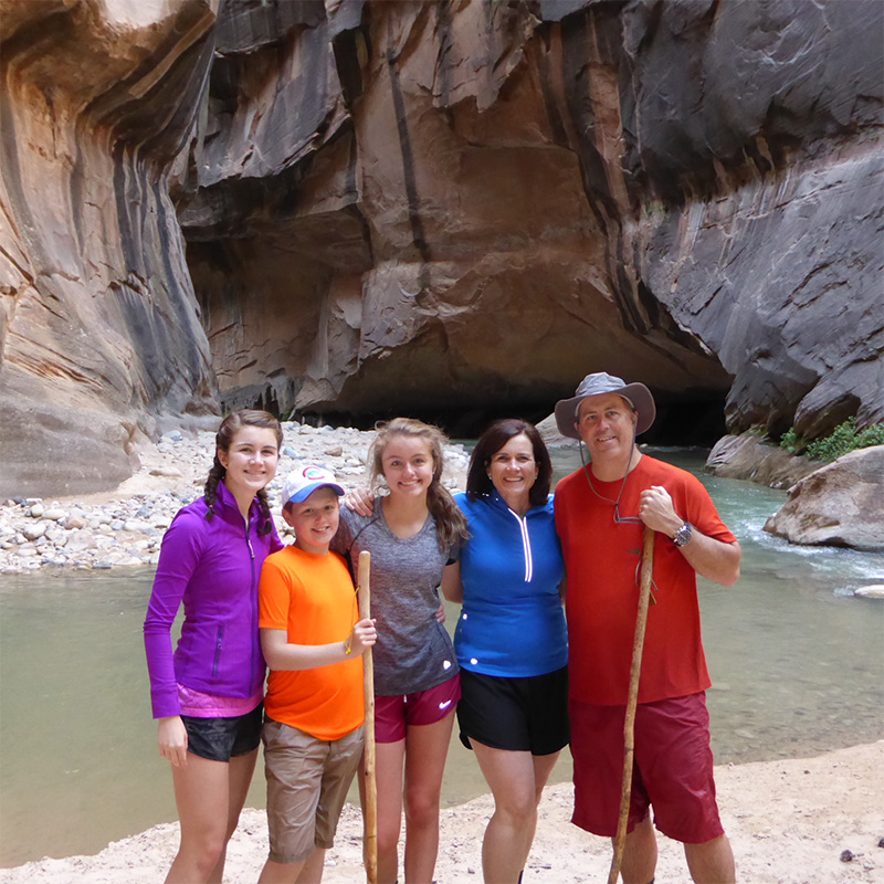 Marian on hike with her family