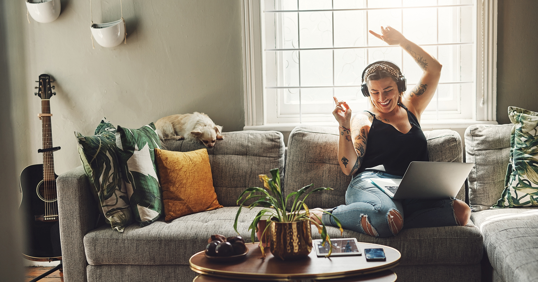 Two friends dancing