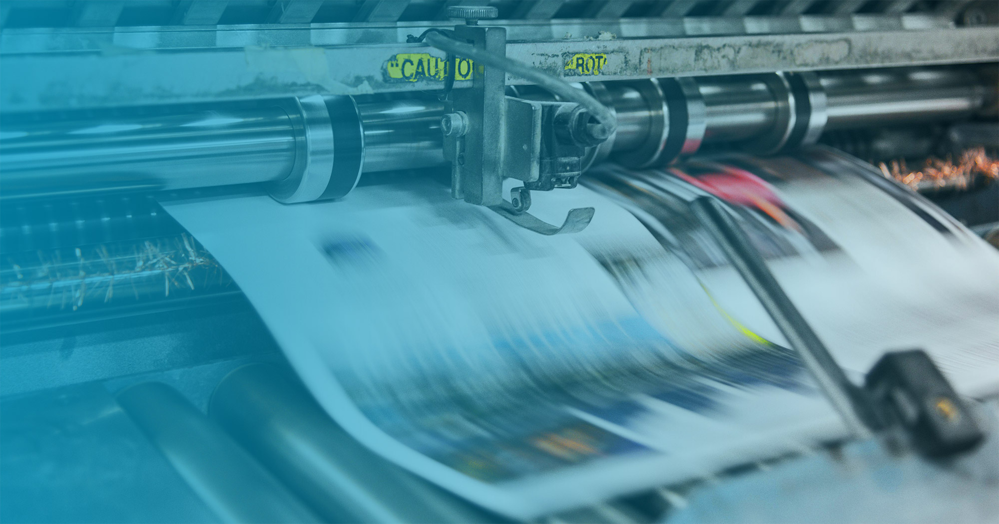 Newspaper being printed